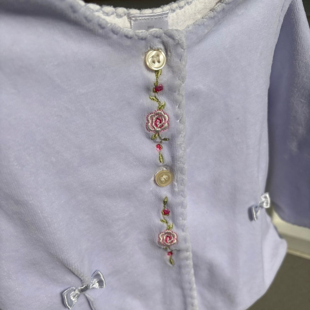 Little Me lavender velour embroidered jacket 9 mos